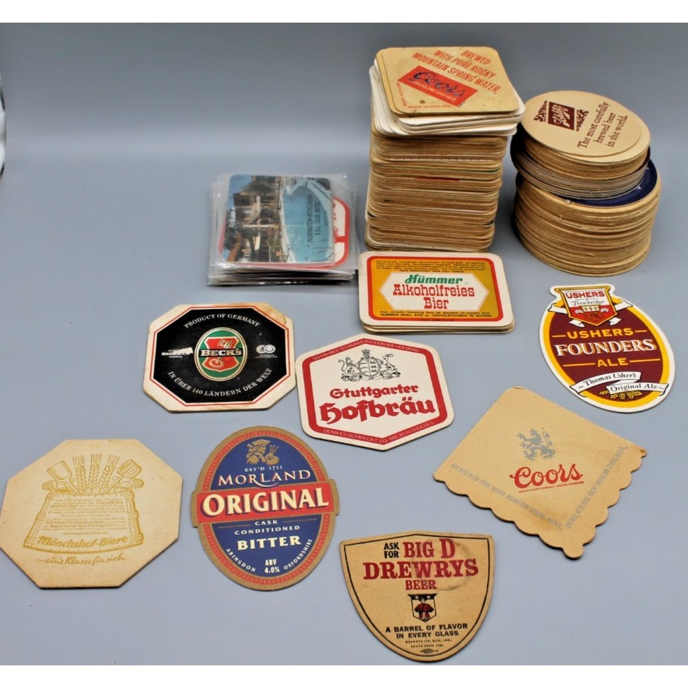 Huge Lot Vintage European Beer Brewery Paper Coasters German British Advertising